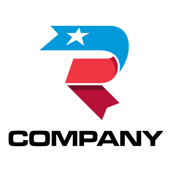 Letter R Ribbon Logo PNG Vector