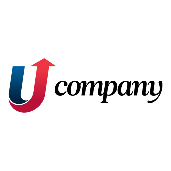 Letter U Arrow Logo PNG Vector