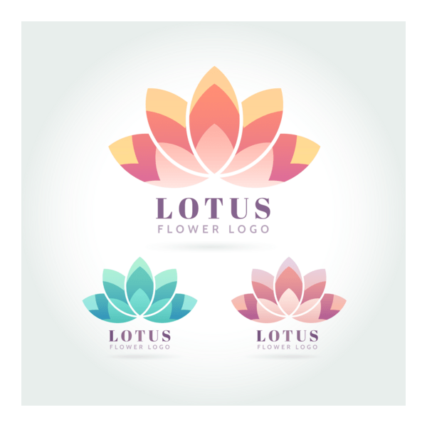 Lotus Flowers Logo PNG Vector