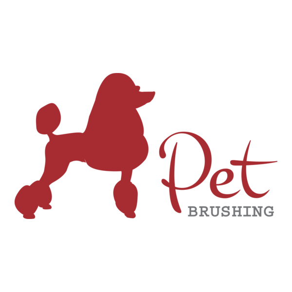 Poodle Dog Brushing Logo PNG Vector