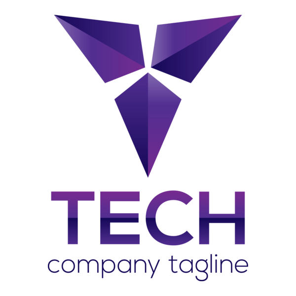 Purple abstract geometrical 3d Logo PNG Vector