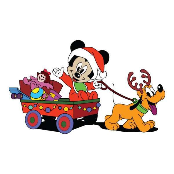 Santa and Pluto Logo PNG Vector