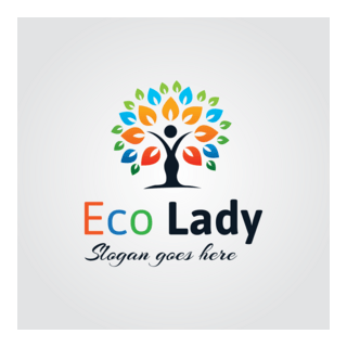Abstract Eco Lady Logo PNG Vector
