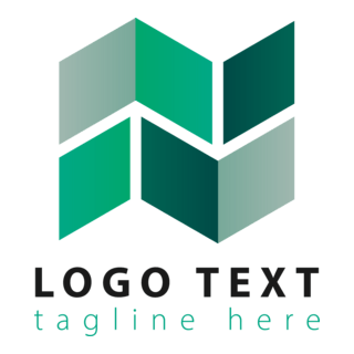 Abstract geometrical green tones Logo PNG Vector