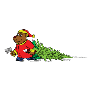 Christmas Bear Logo PNG Vector