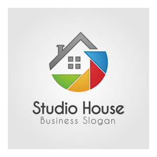 Colorful abstract house Logo PNG Vector