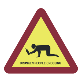 Drunken people crossing Logo PNG Vector
