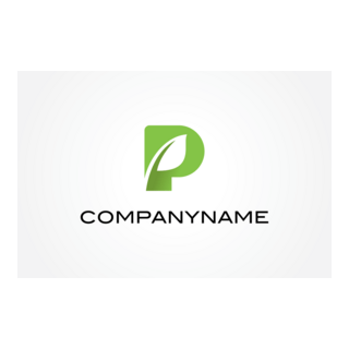 Letter P Plant Logo PNG Vector