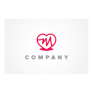 M Heart Logo PNG Vector