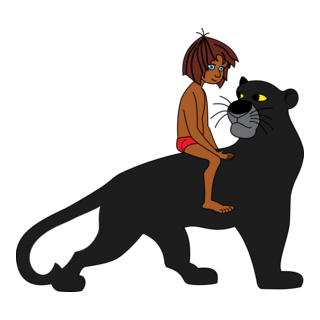 Mowgli and Bagheera Logo PNG Vector