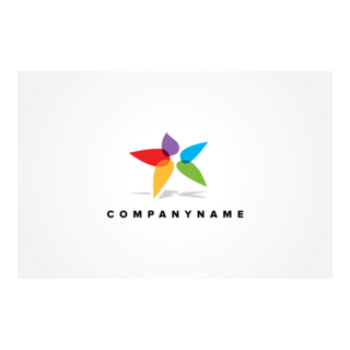 Rainbow Flower Logo PNG Vector