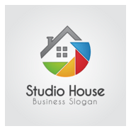 Colorful abstract house Logo PNG Vector
