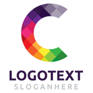 Colorful checkered C Logo PNG Vector