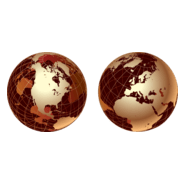 Globe gold metal Logo PNG Vector