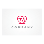 M Heart Logo PNG Vector