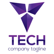 Purple abstract geometrical 3d Logo PNG Vector