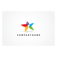 Rainbow Flower Logo PNG Vector
