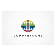 Rainbow Globe Logo PNG Vector