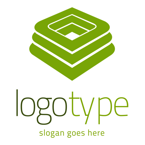 3D Lime Green Abstract Logo PNG Vector