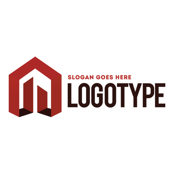 3D Red Real Estate Logo PNG Vector
