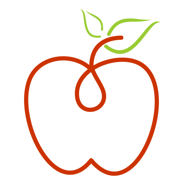 Apple Line Art Logo PNG Vector
