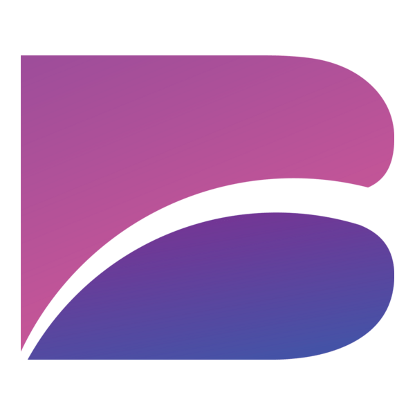 B Cut Letter Logo PNG Vector