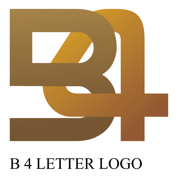 B4 Letter Design Logo PNG Vector