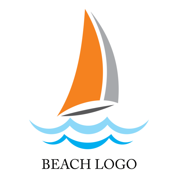 Beach Boat Logo PNG Vector