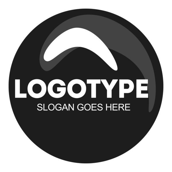 Black & White Circle Logo PNG Vector