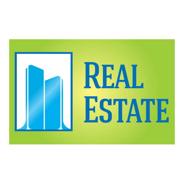Blue Frame Real Estate Logo PNG Vector