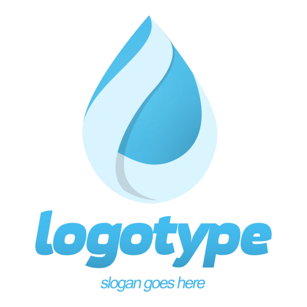 Blue Pure Water Drop Logo PNG Vector