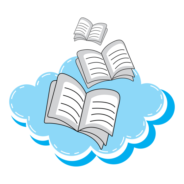 Book with Cloud Logo PNG Vector