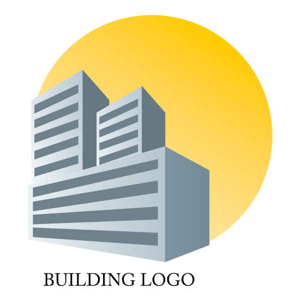Building with Sun Logo PNG Vector