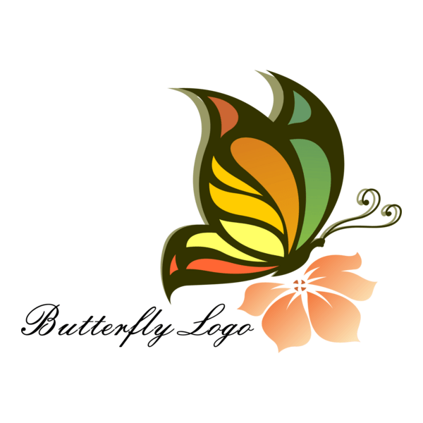 Butterfly Art Colour Logo PNG Vector