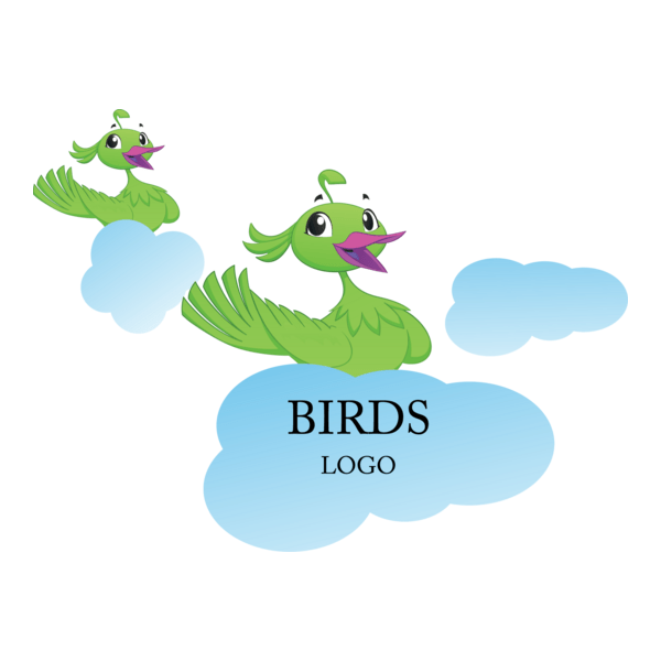 Cartoon Birds Logo PNG Vector