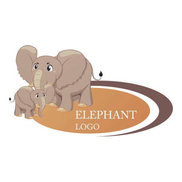 Cartoon Elephant Animal Logo PNG Vector