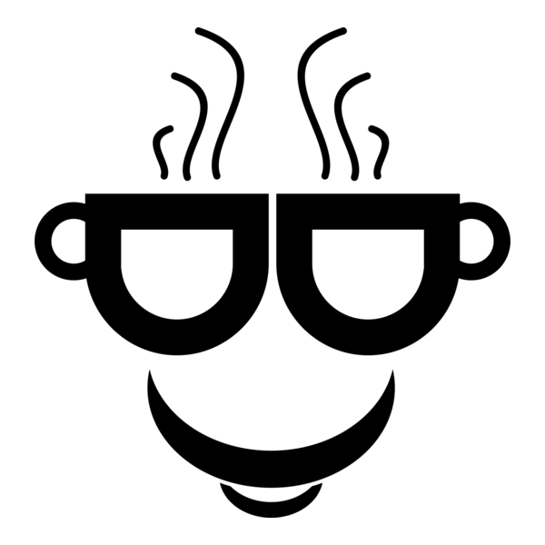 Coffee Cup Face Art Logo PNG Vector