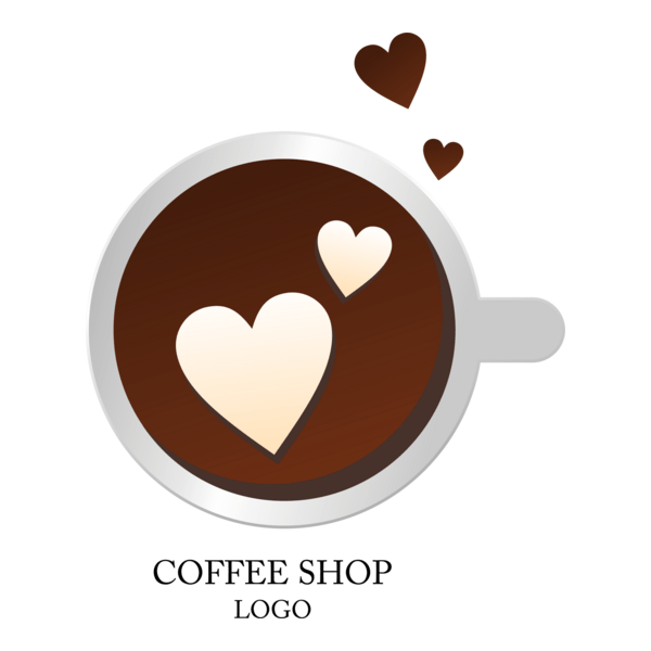 Coffee Cup Heart Logo PNG Vector