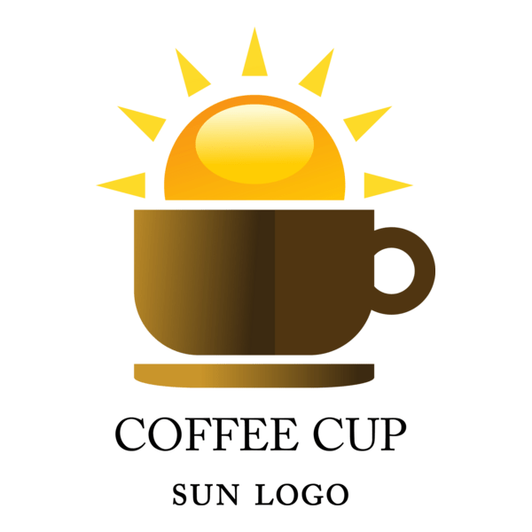 Coffee Shop Sun Food Logo PNG Vector