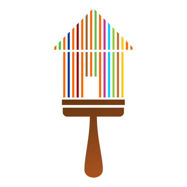 Colorful Building Paint Brush Logo PNG Vector