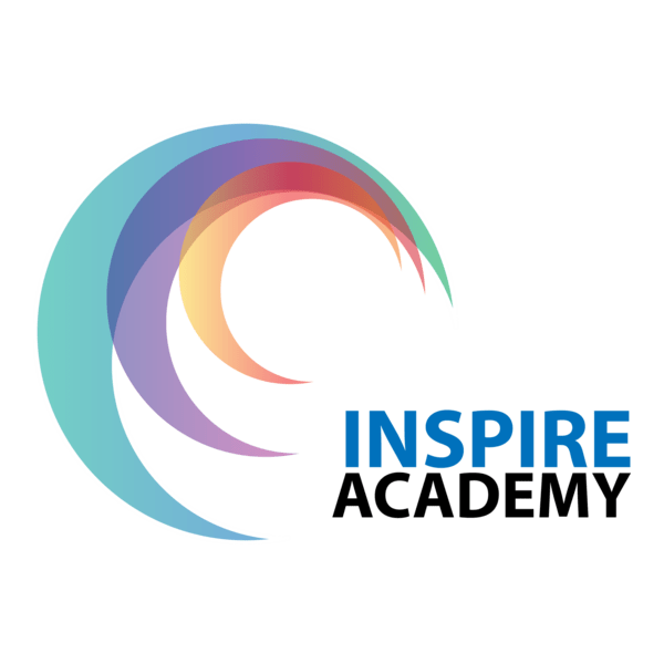 Colorful Curved Inspire Academy Logo PNG Vector