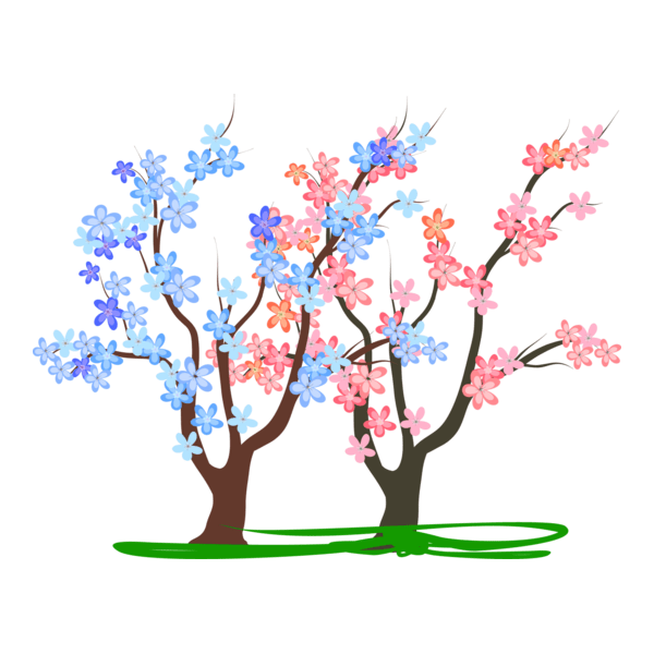 Colorful Trees Logo PNG Vector