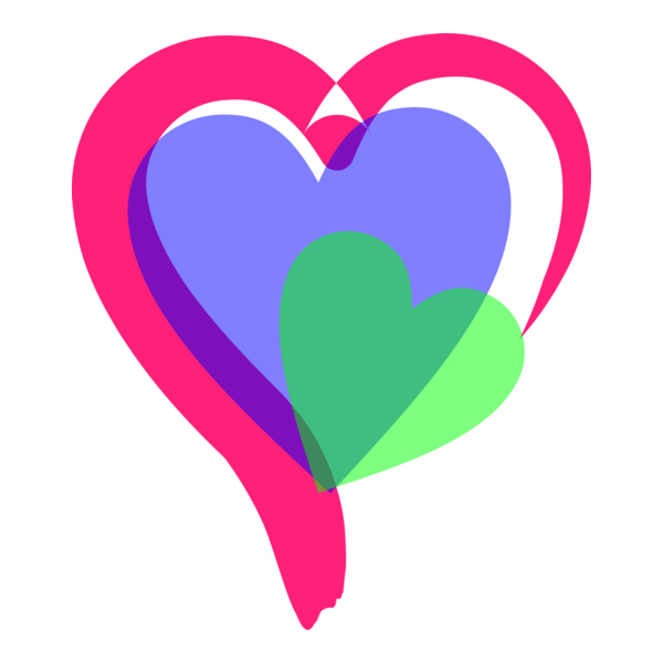 Colors Heart Logo PNG Vector