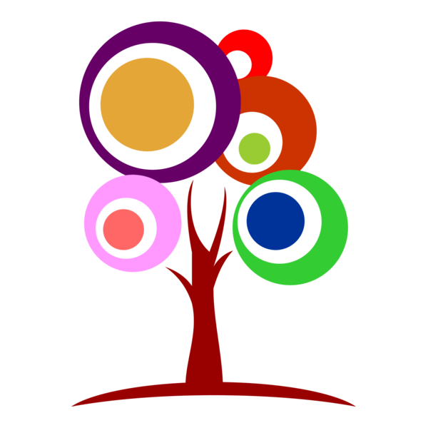 Colour Circle Tree Logo PNG Vector