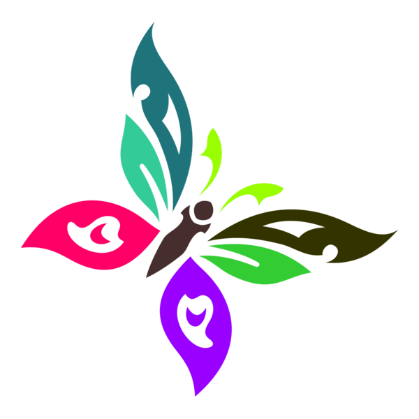 Colours Butterfly Logo PNG Vector