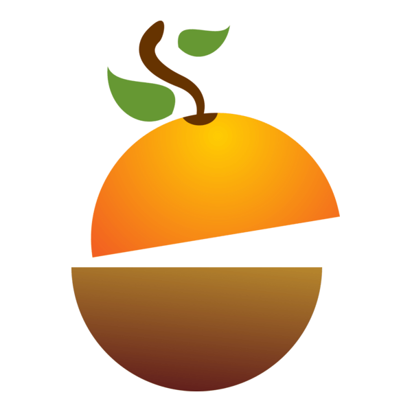 Cut Orange Logo PNG Vector