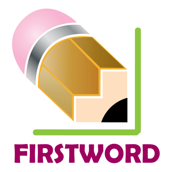 Cute First Word Education Logo PNG Vector