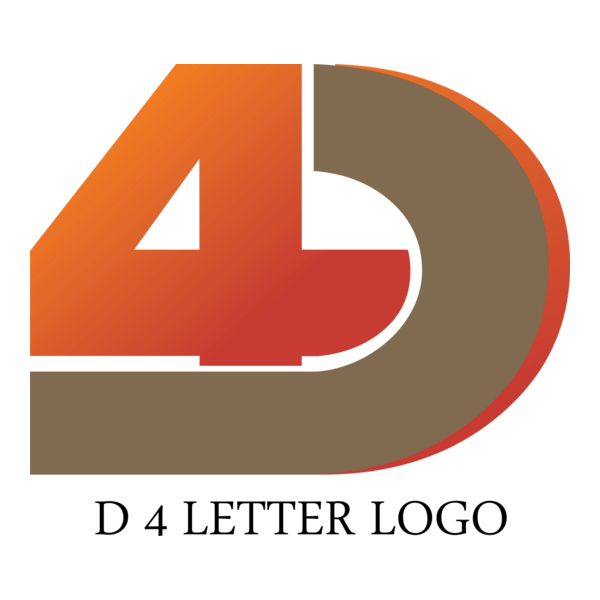 D4 Letter Logo PNG Vector