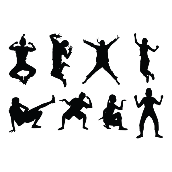 Dance Pose Silhouettes Logo PNG Vector