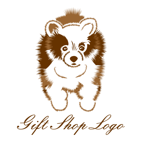 Dog Gift Shop Art Drawing Logo PNG Vector